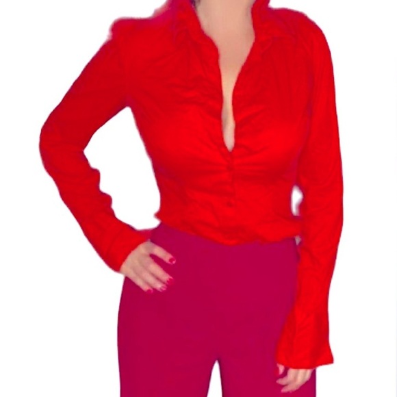 twik Tops - 🌷TWIK🌷 Vibrant Red Button Down Shirt    